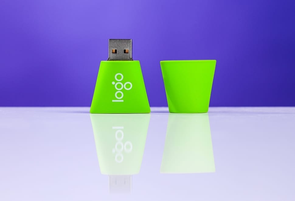 green logo usb flash drive preview