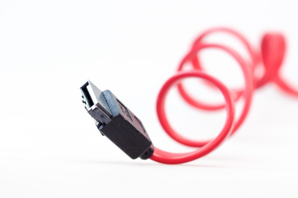 red coated usb cable preview