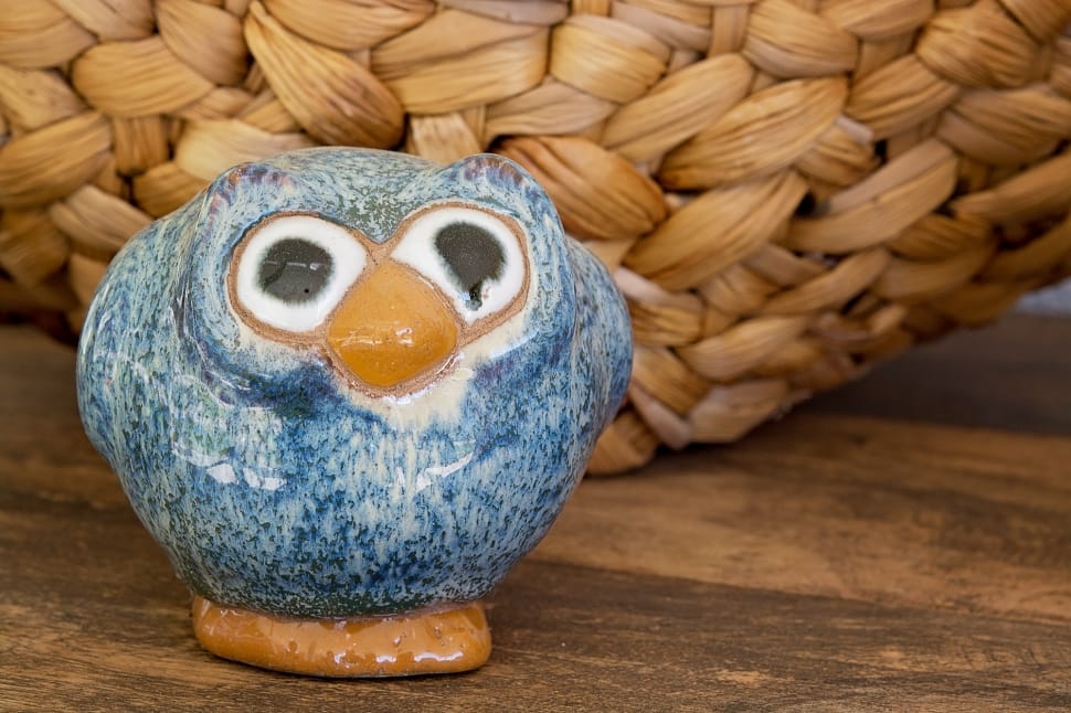 blue and white bird ceramic figurine preview