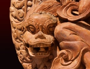 Sculpture, Dragon, Carved, Wood, Lion, ancient, religion thumbnail