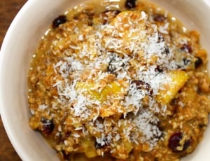 rice with raisins grated cheese on top thumbnail