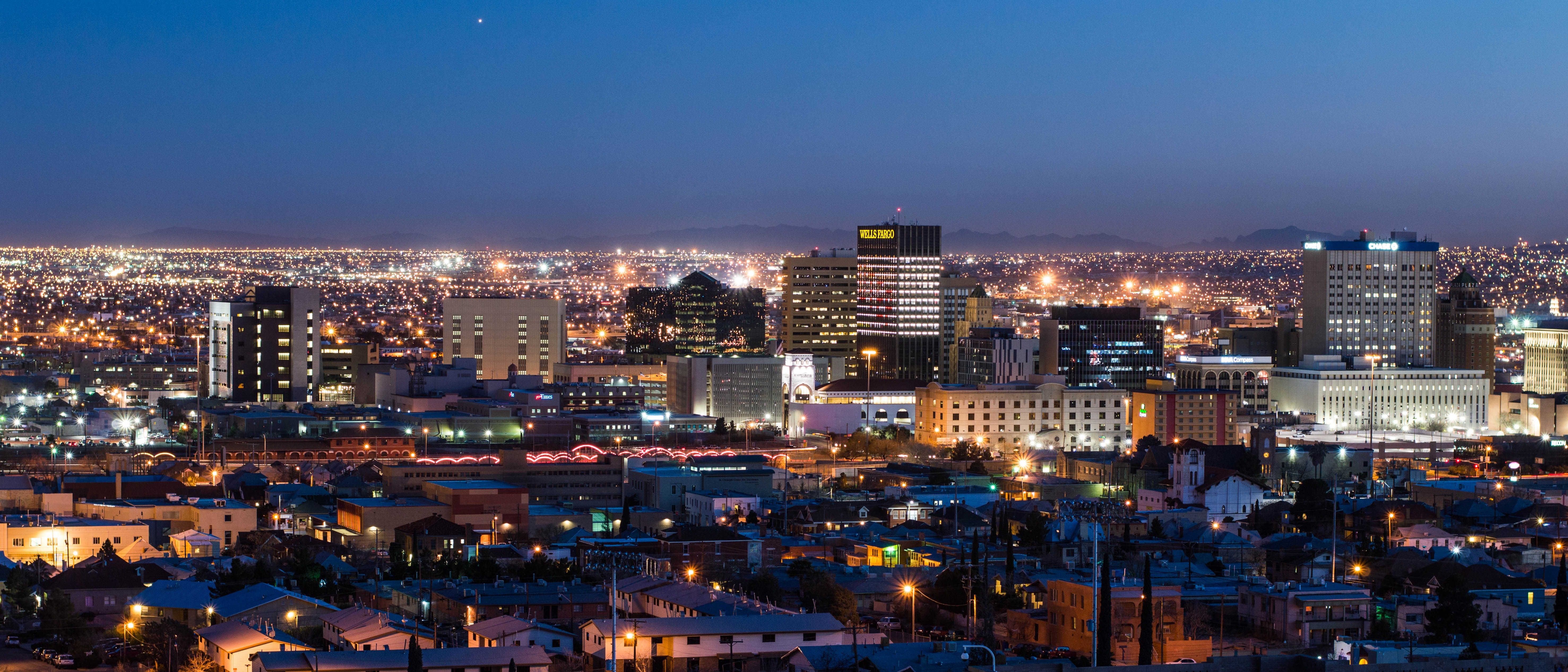El Paso, Lights, City, Night, illuminated, cityscape