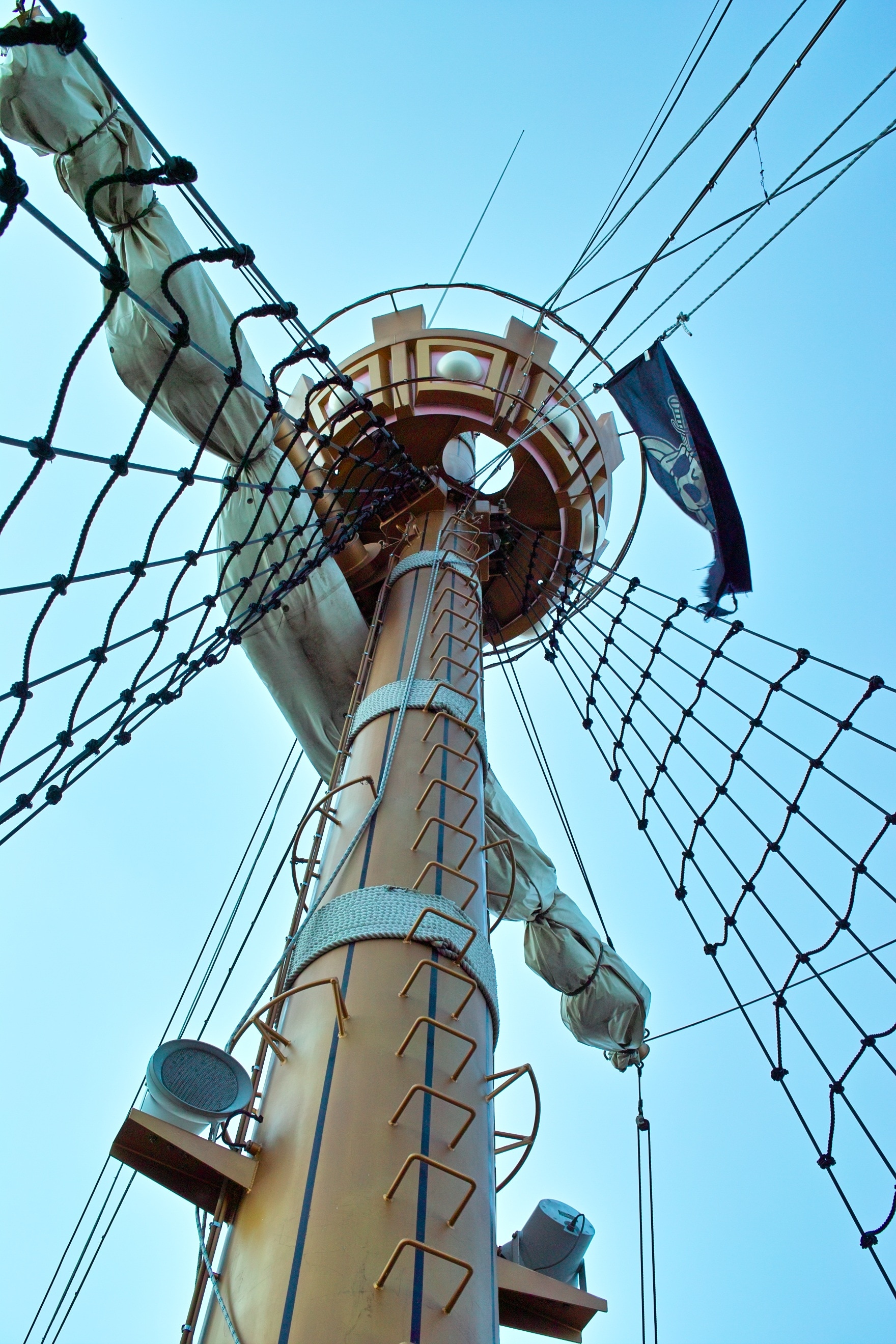 Mast, Pirate Ship, Pirate Flag, low angle view, industry
