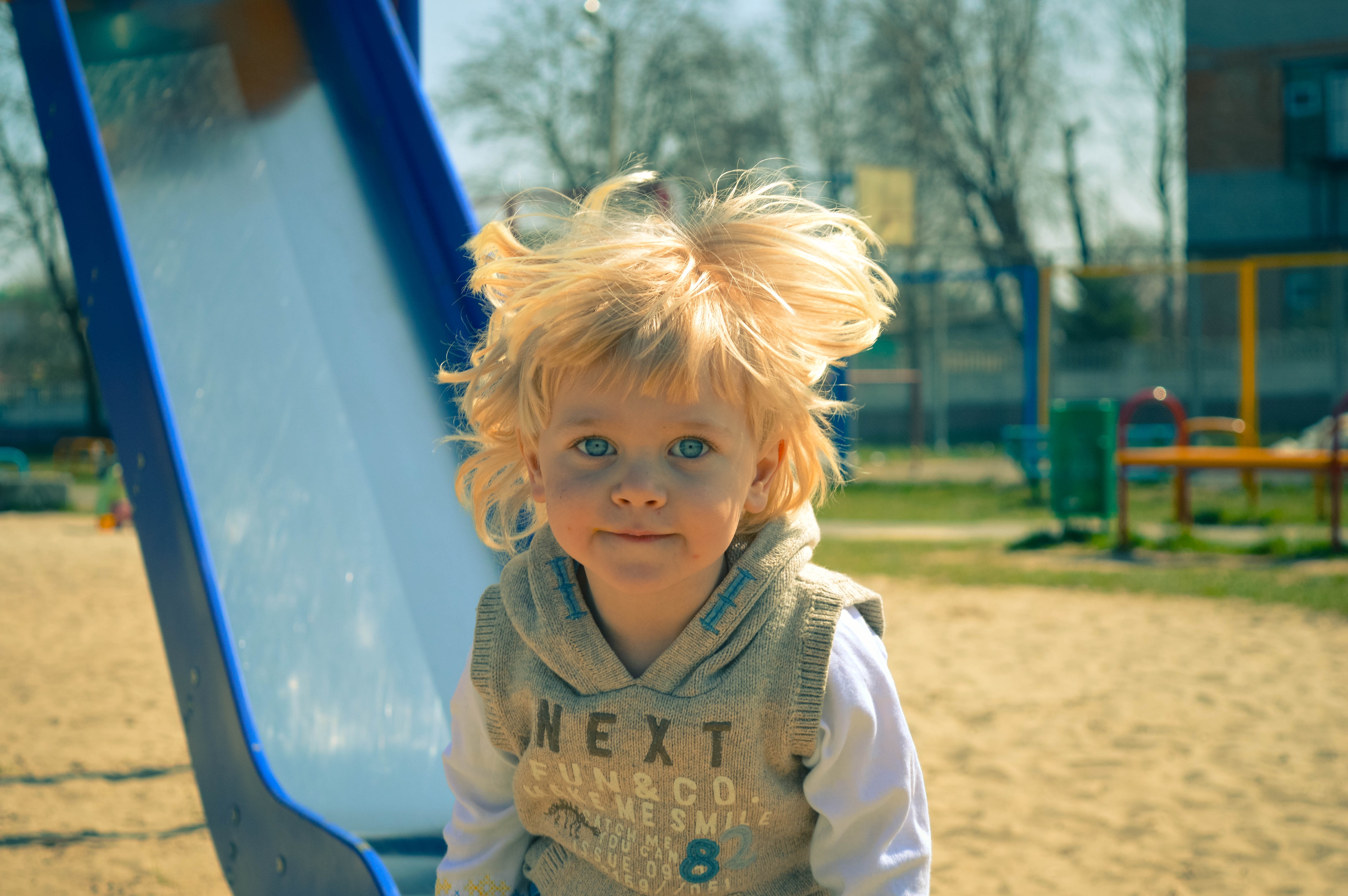 Child, Playground, Blonde, Play, Boy, childhood, playground