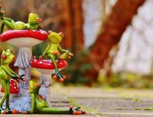 Mushrooms, Cute, Figures, Funny, Frogs, basket, food and drink thumbnail
