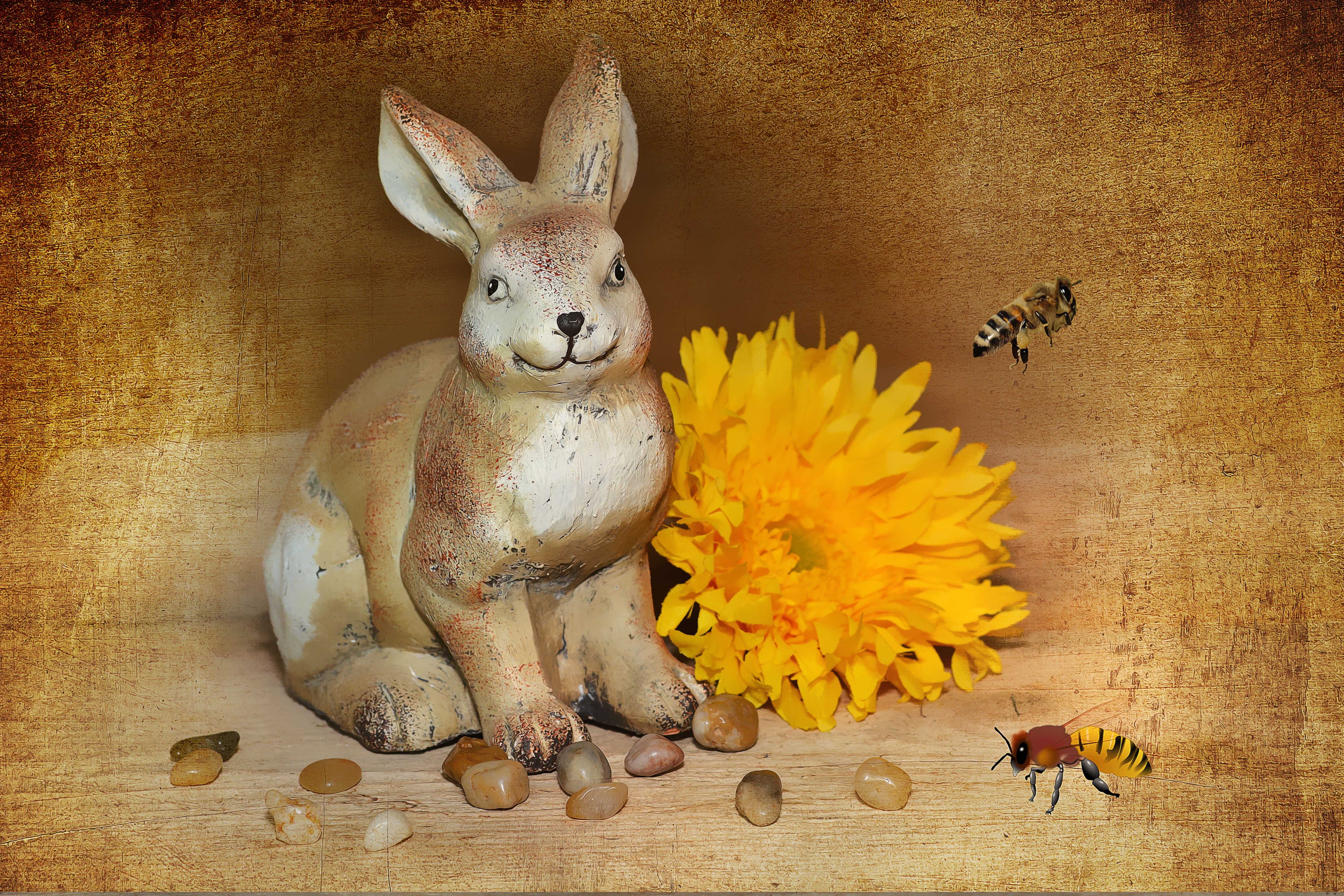 Dekohase, Easter Bunny, Hare, Flower, easter, celebration