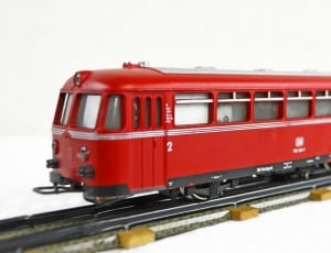 red plastic toy train thumbnail