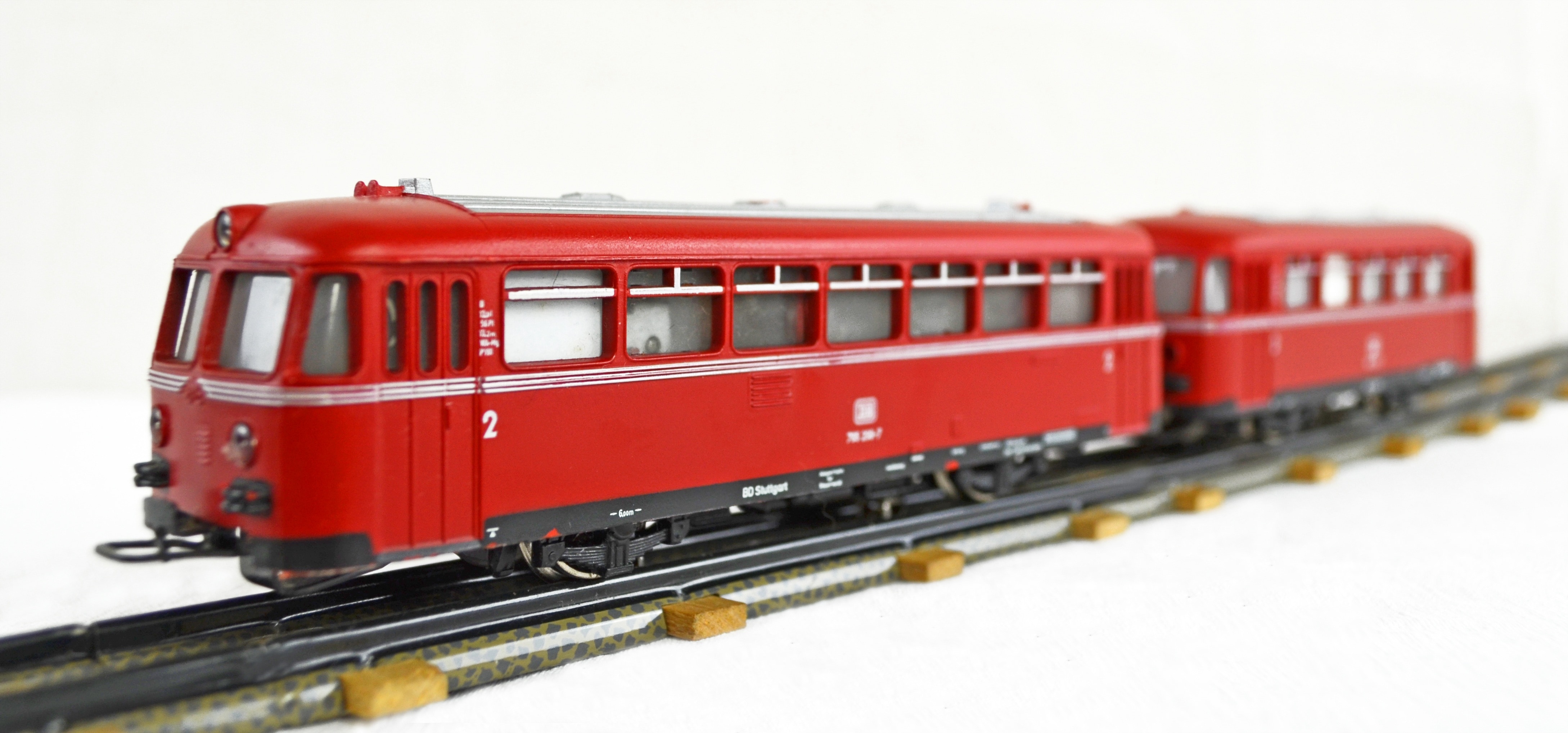 red plastic toy train
