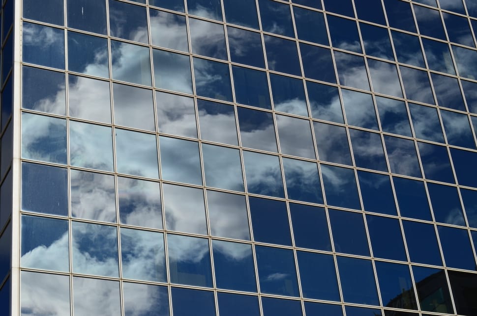 Building, Clouds, Reflection, Glass, blue, cloud - sky preview