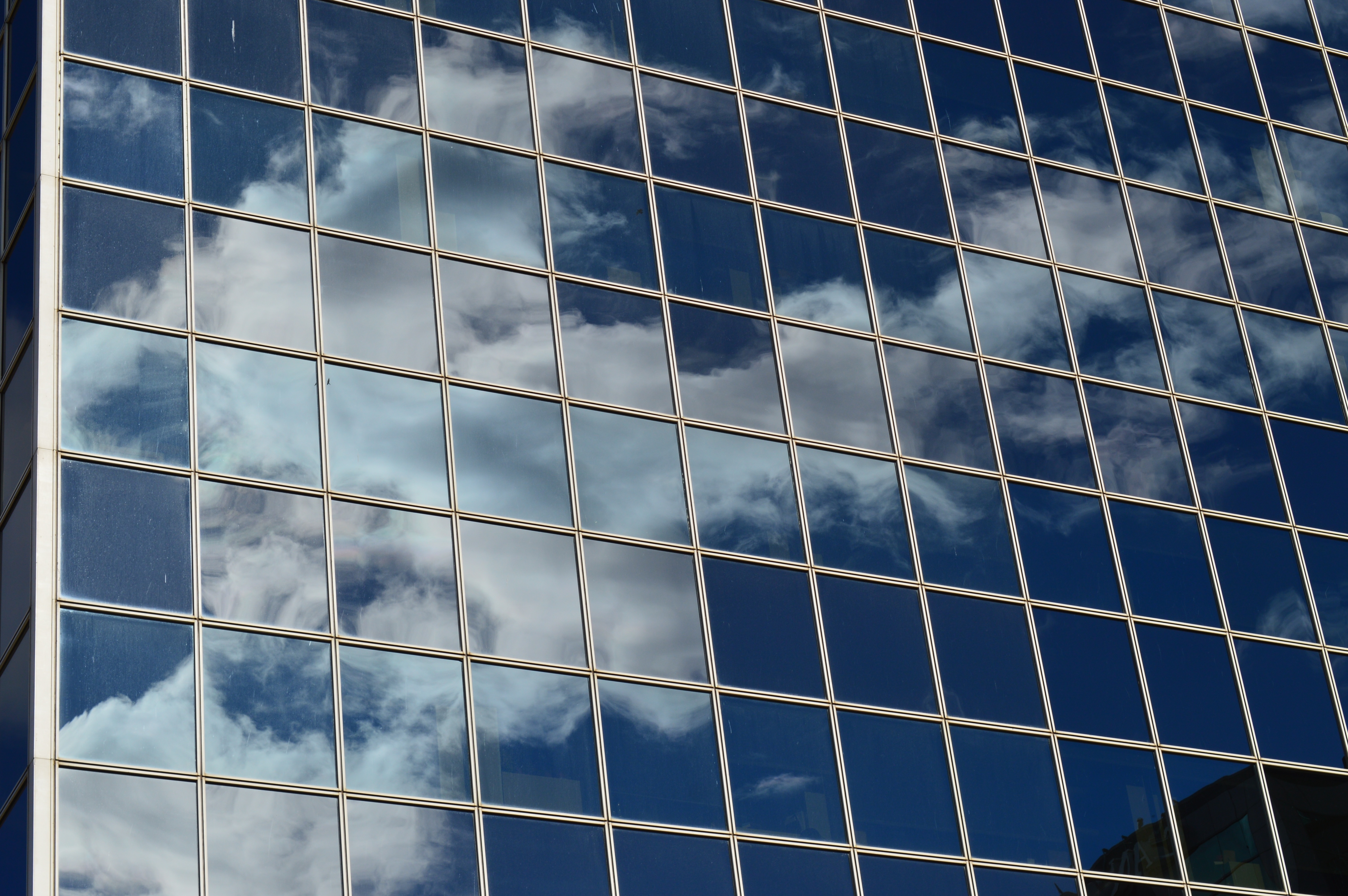 Building, Clouds, Reflection, Glass, blue, cloud - sky