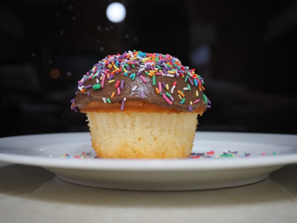cupcake with chocolate and candy sprinkled preview