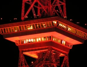 Radio Tower, Red, Berlin, Night, red, night thumbnail