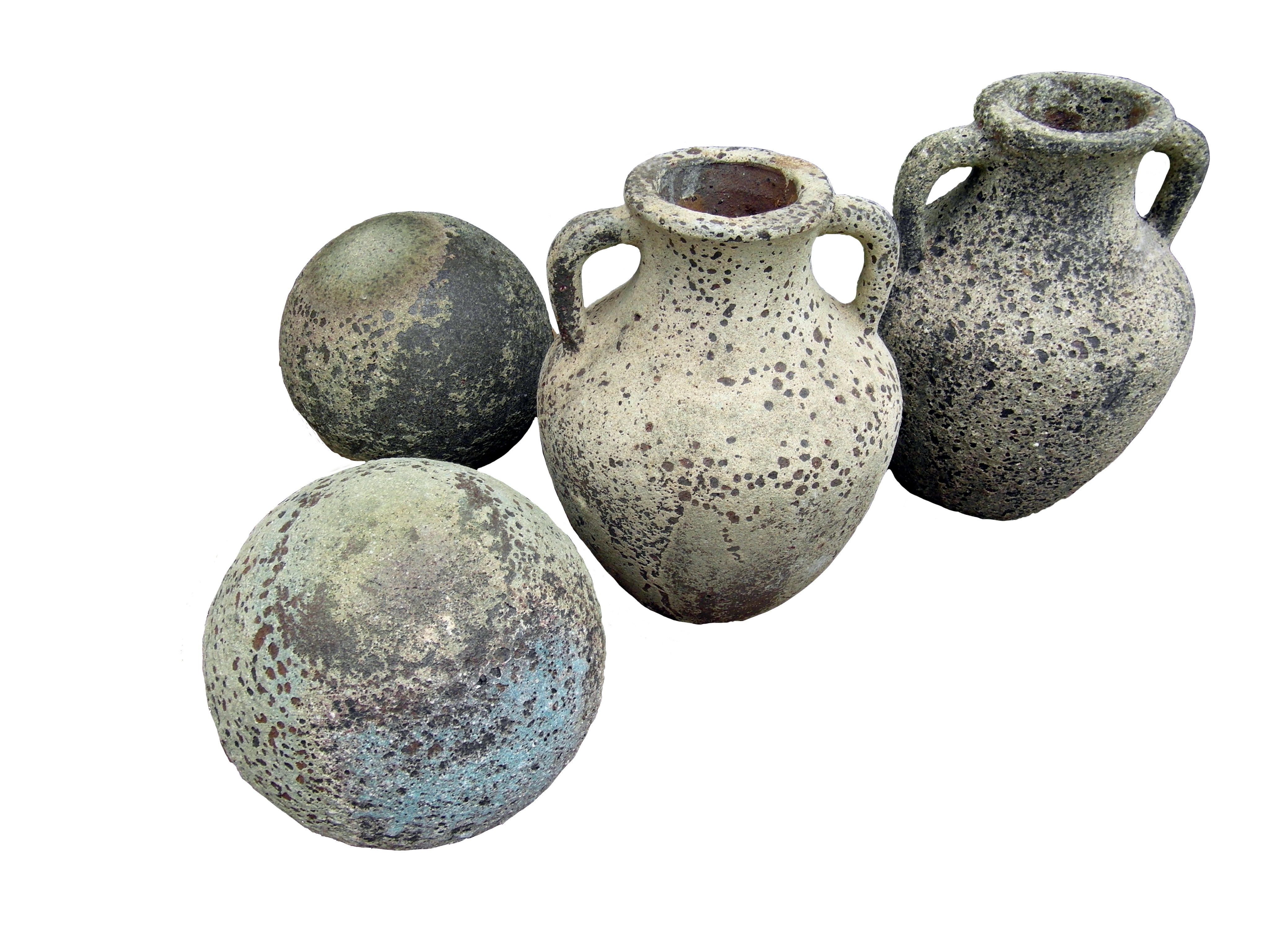 2 pairs of stoneware bowls and jars