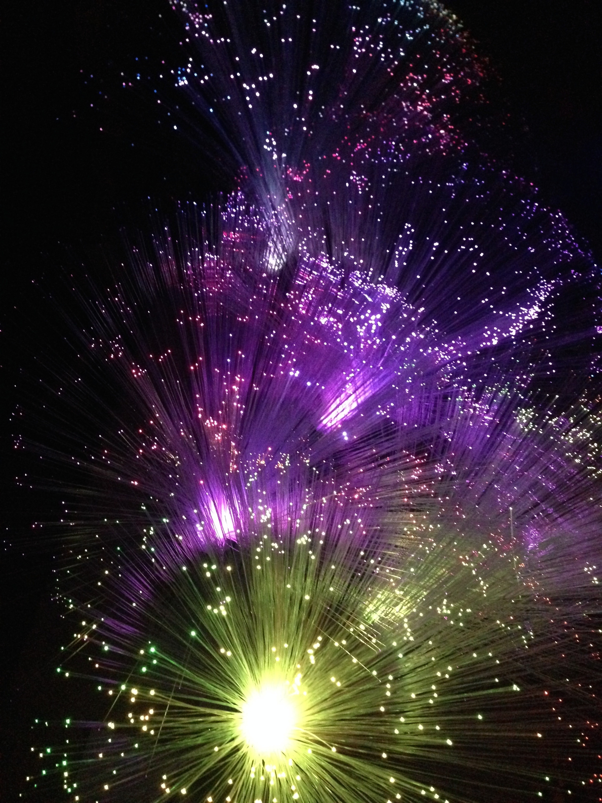 yellow and purple fireworks