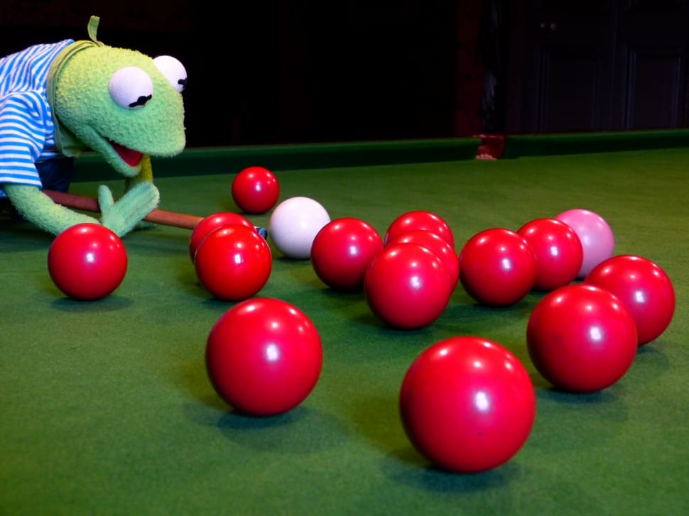 Billiards, Balls, Black, Kermit, Frog, sport, green color preview