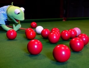 Billiards, Balls, Black, Kermit, Frog, sport, green color thumbnail