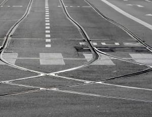 greyscale photo of airport runway thumbnail