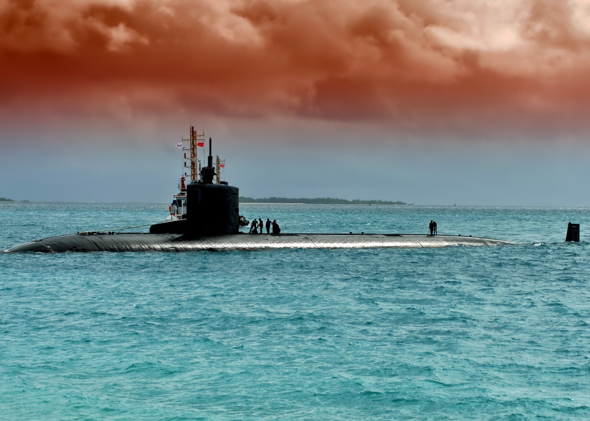 black submarine under blue ocean during day time