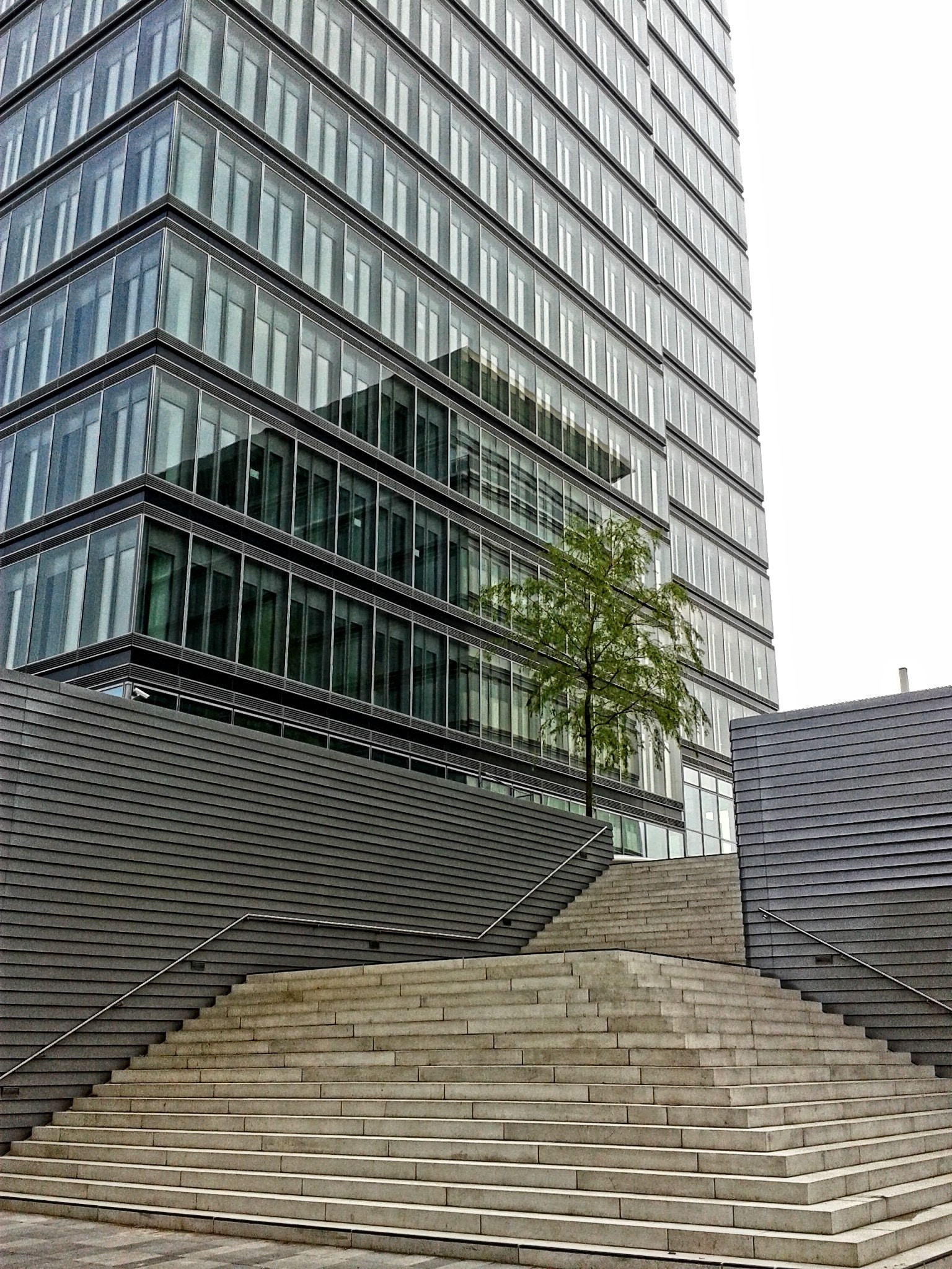 gray building near staircase