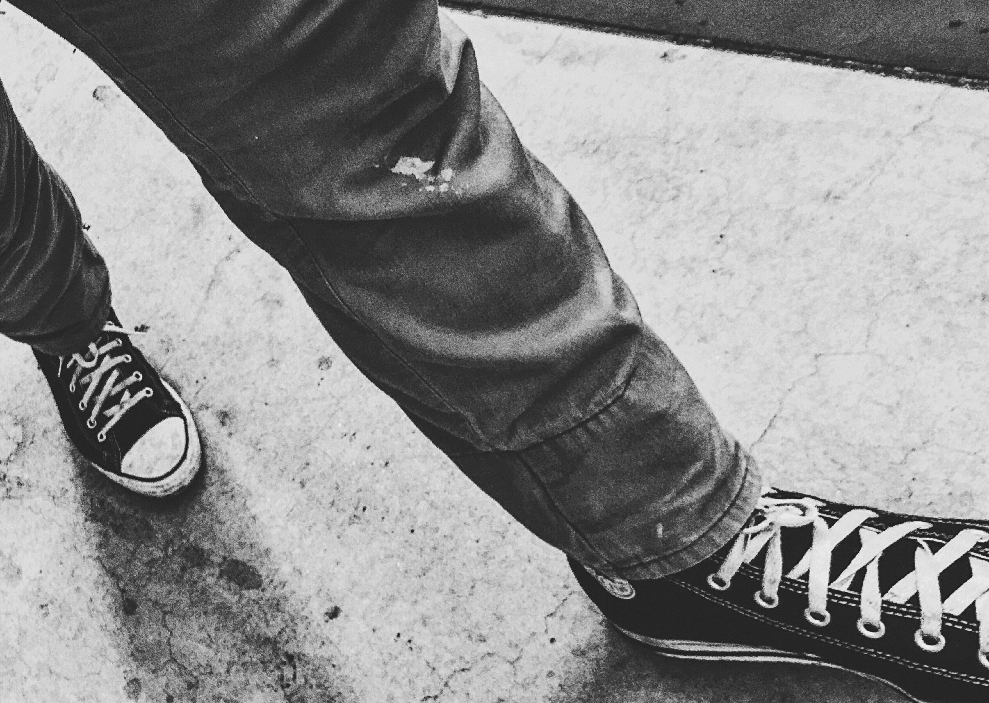 person wearing denim jeans and converse all star sneakers free image ...