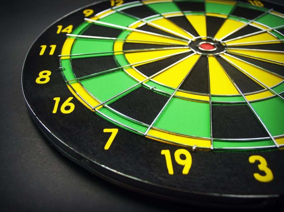 black green and yellow dart board preview
