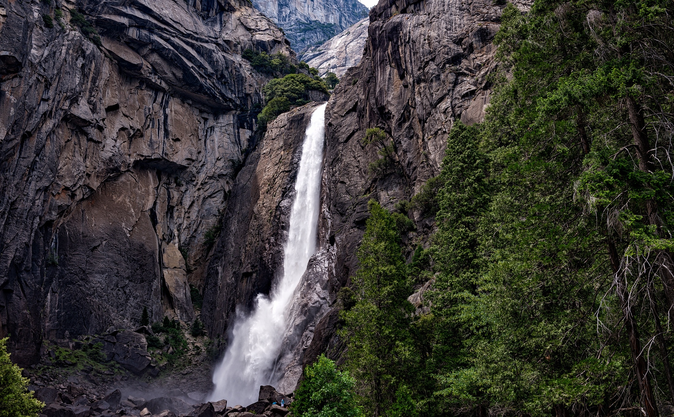 Yosemite, National Park, Mountains, waterfall, rock - object
