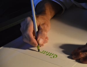 Art, Calligraphy, Fountain Pen, Leave, one man only, human hand thumbnail