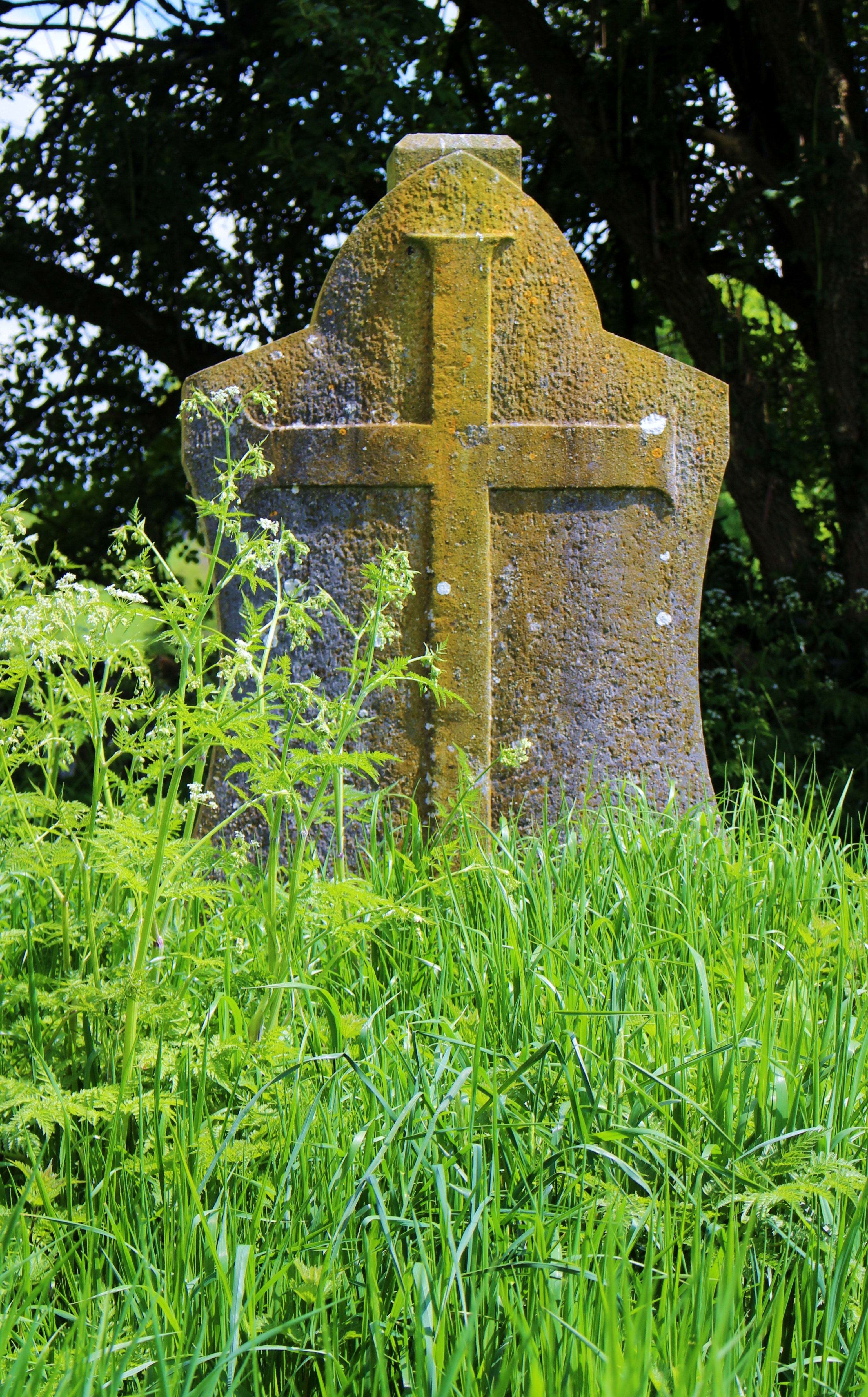 brown cross tombstone