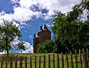 Burgruine, Pasture, Castle, Fence, tree, cloud - sky thumbnail