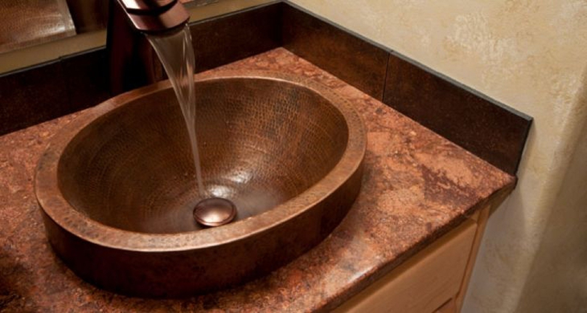 brown wooden sink
