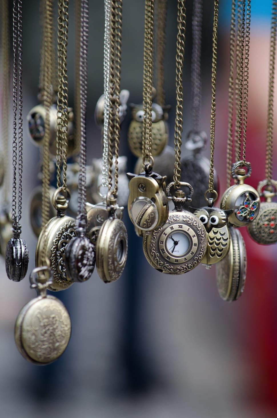 close up photography brass pocket watches preview