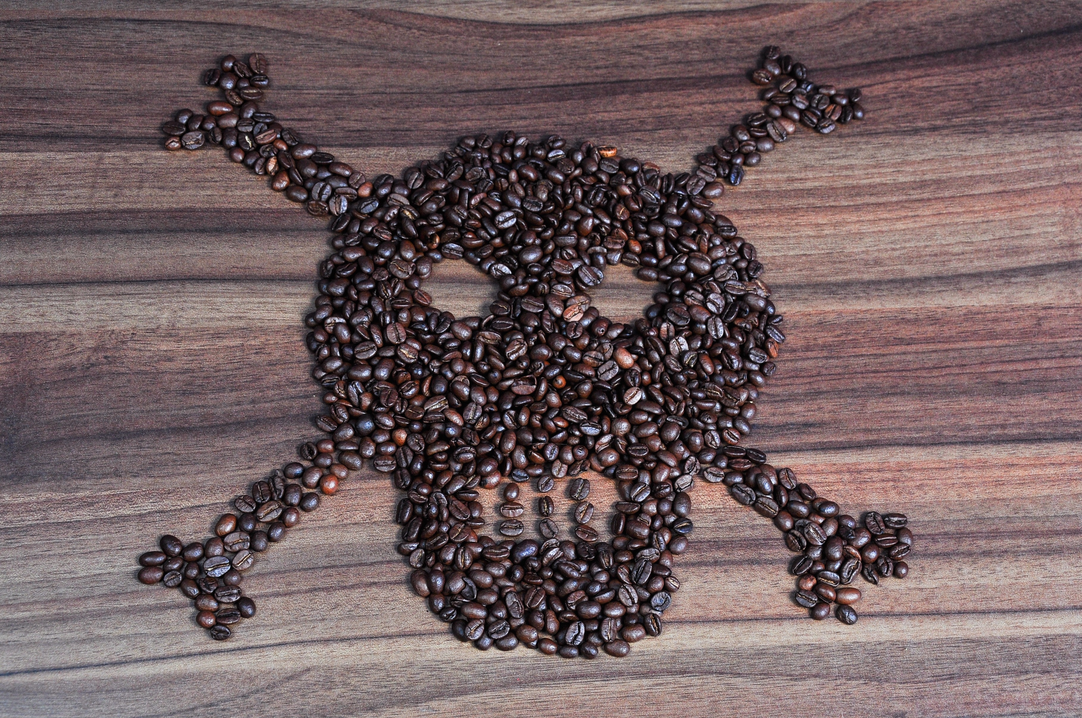 coffee beans skull shape