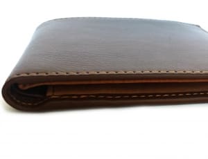 brown leather bi-fold wallet thumbnail