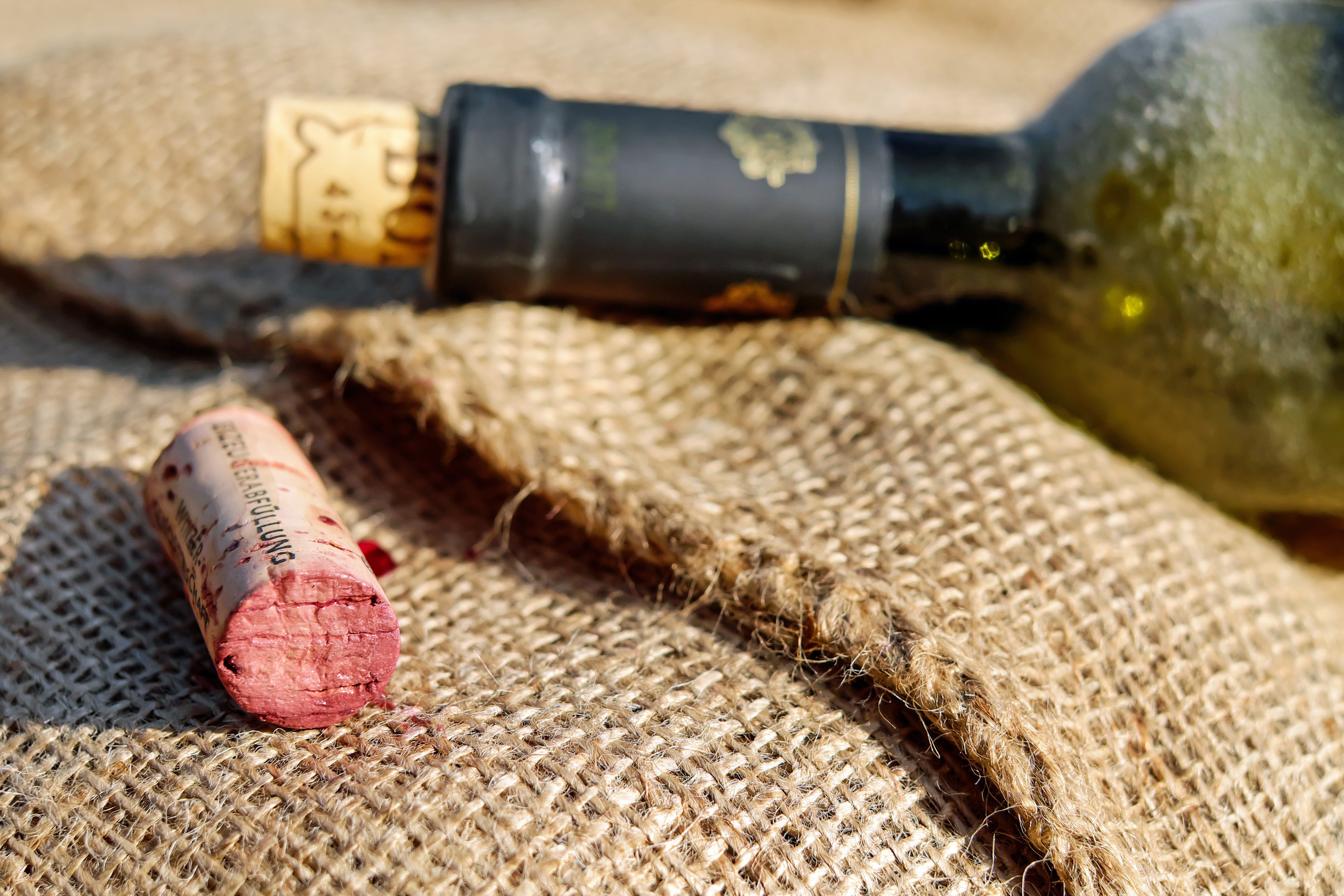 red cork and bottle