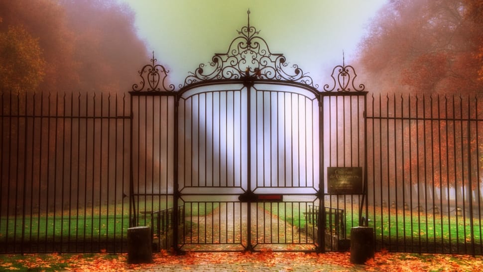 iron gate, colorful, misty, HDR preview