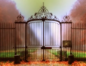 iron gate, colorful, misty, HDR thumbnail