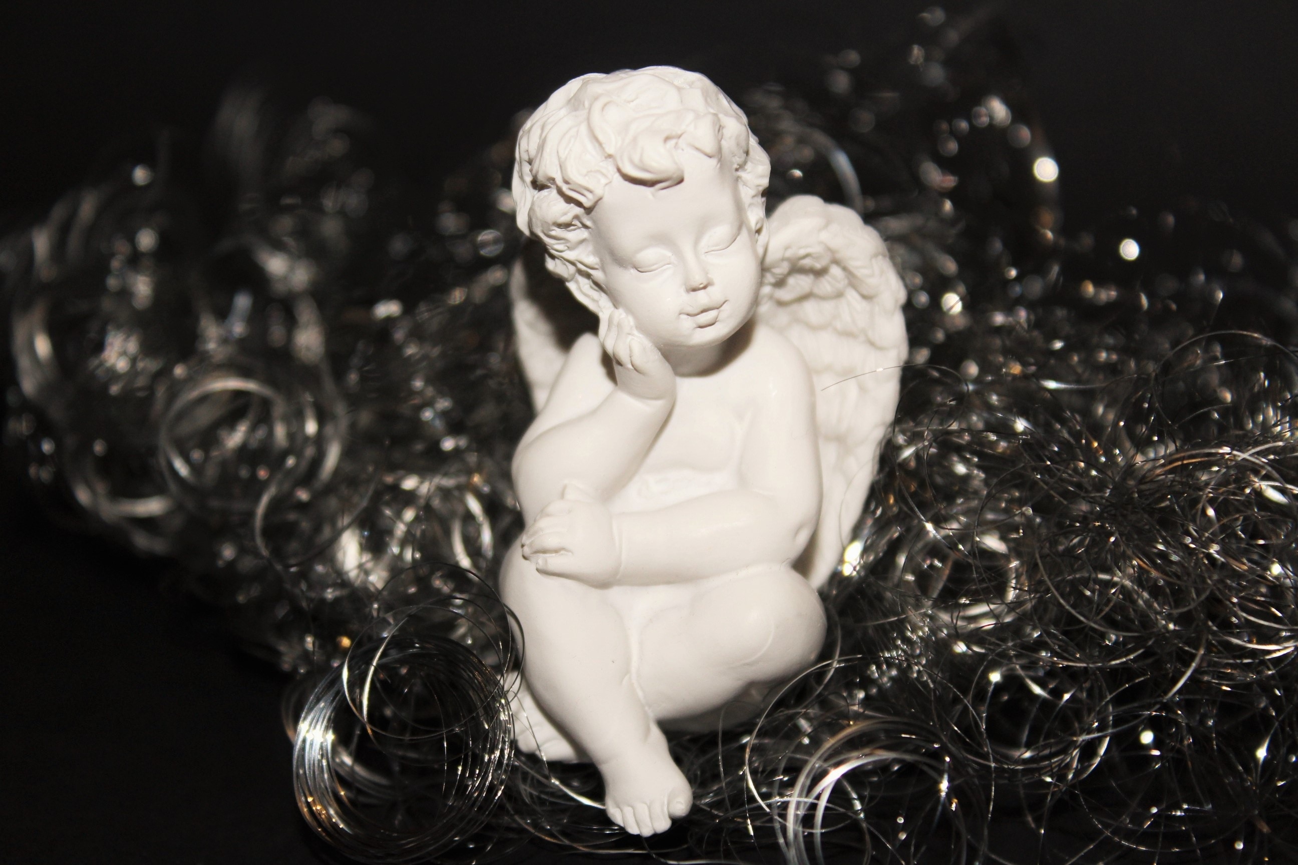 1536x864 wallpaper | white ceramic angel figurine | Peakpx