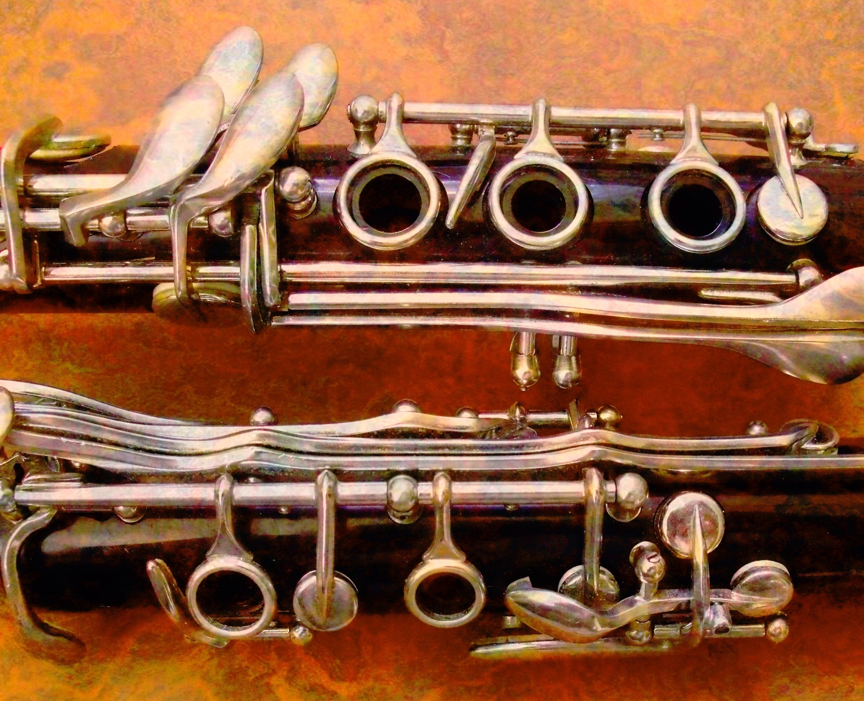 two brown clarinets