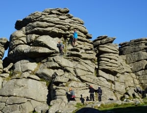 Rock Climbing, People, Hound, Dartmoor, low angle view, army soldier thumbnail