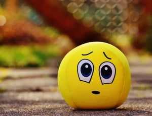 round yellow smiley emoticon plush toy thumbnail