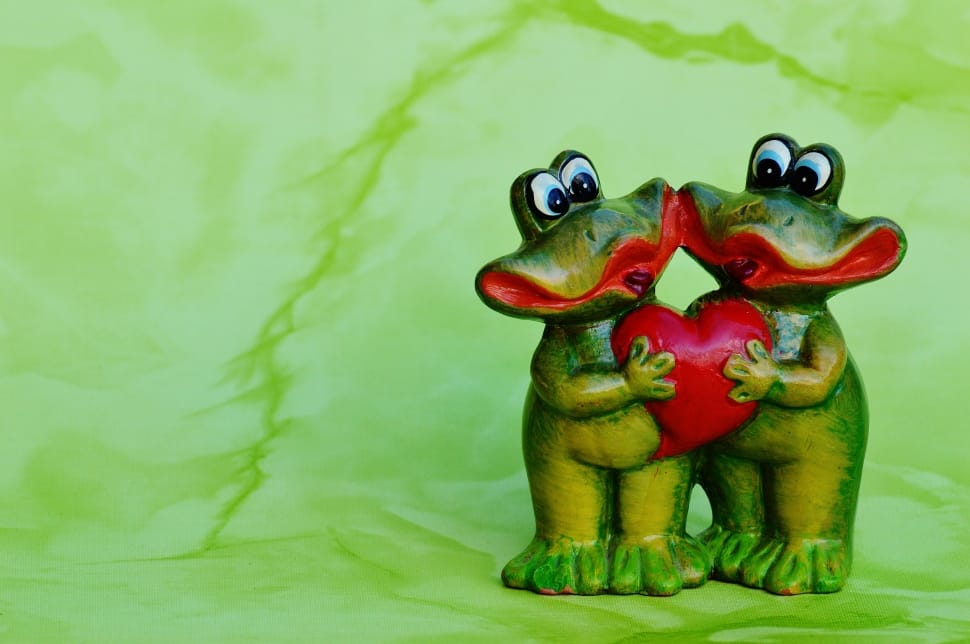Love, Heart, Frogs, Funny, Pair, Frog, green color, green background preview