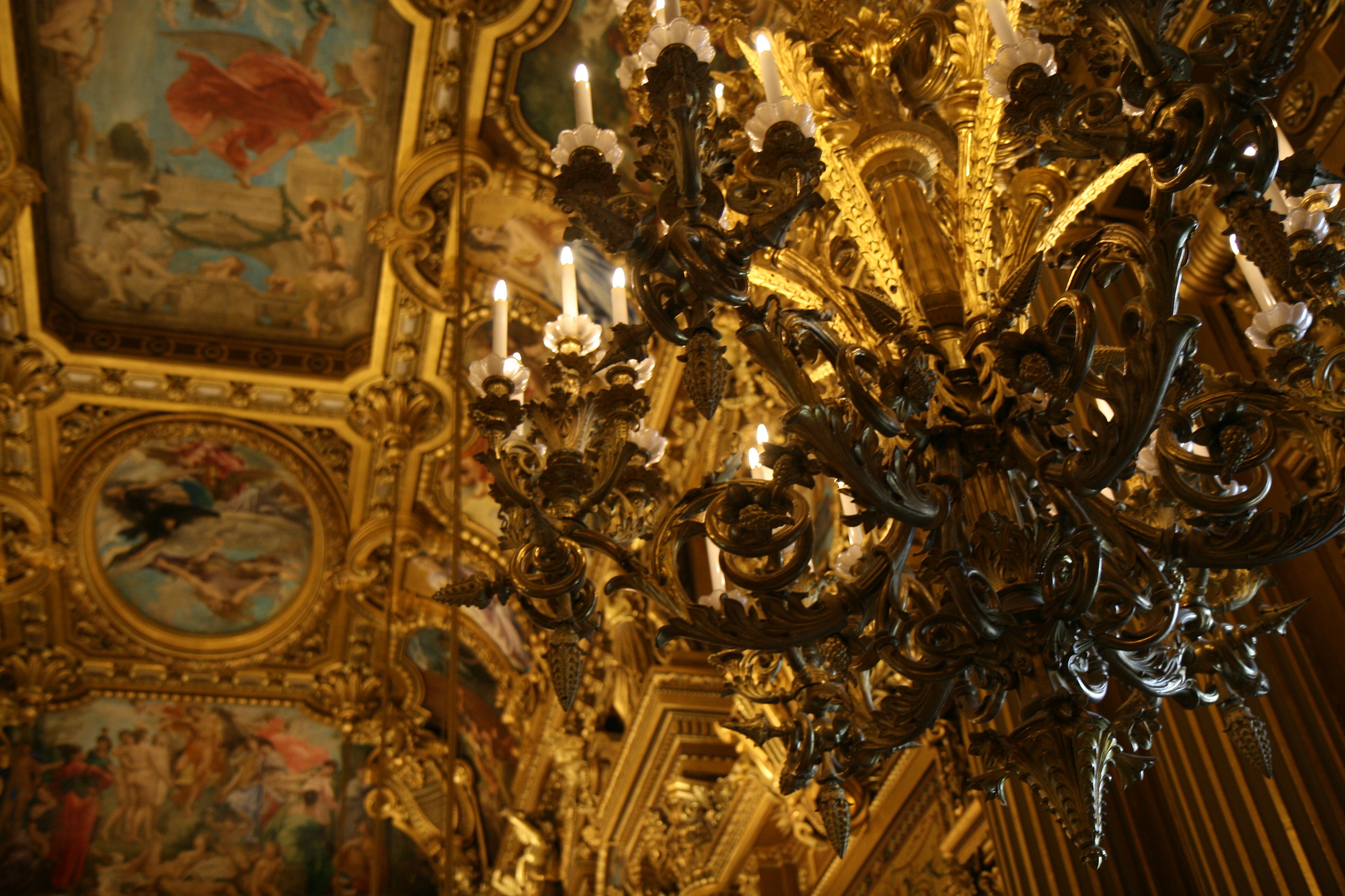 gold uplight chandelier