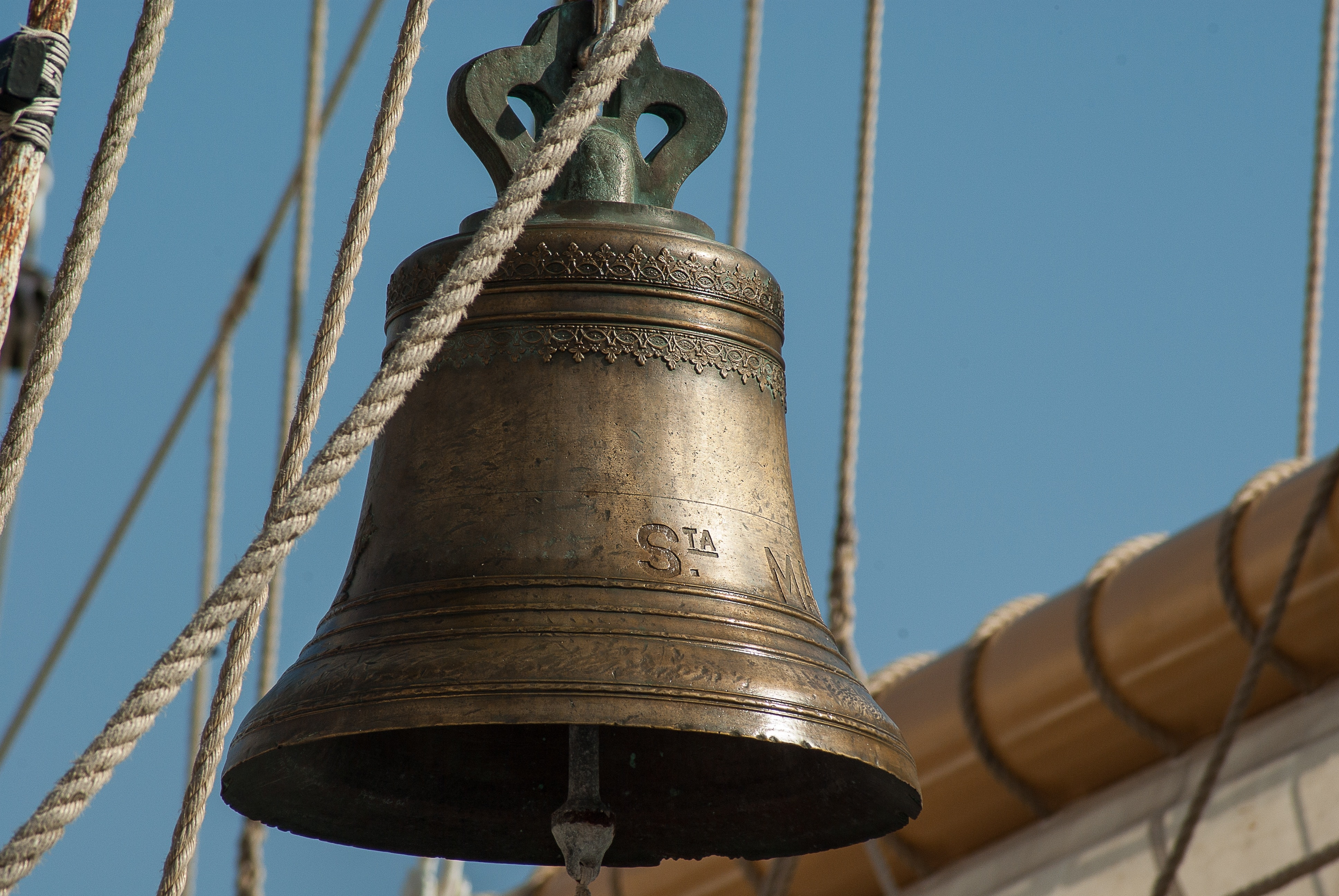 brown metal bell