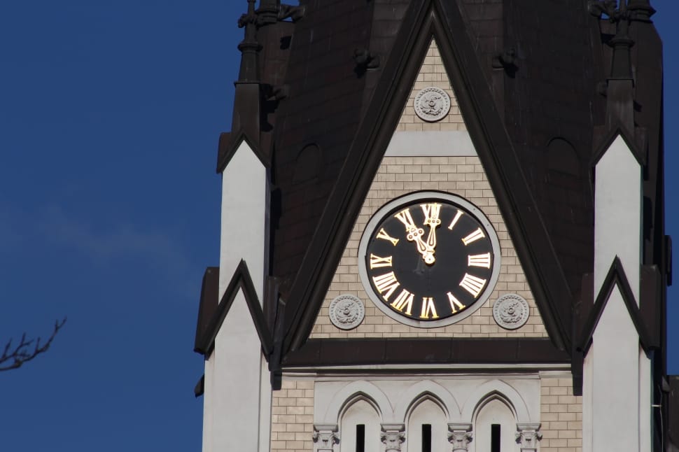 white and brown clock tower preview