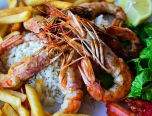shrimp potato fries and rice thumbnail
