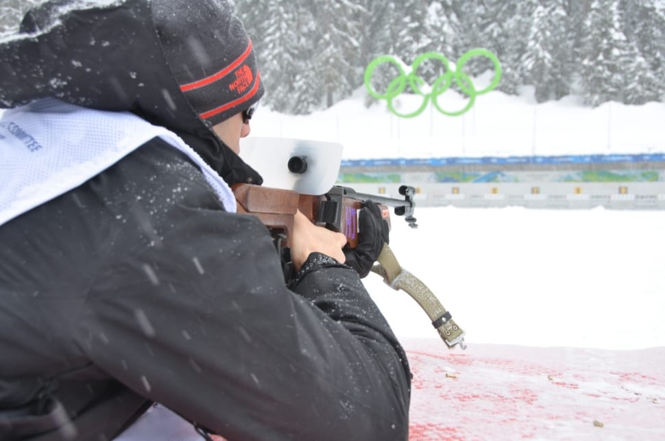 Biathlon, Skiing, Whistler, Canada, gun, shooting a weapon preview
