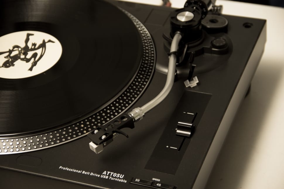 black record player preview