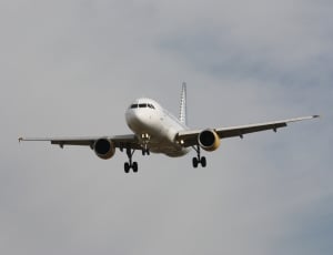 white and grey commercial airplane thumbnail