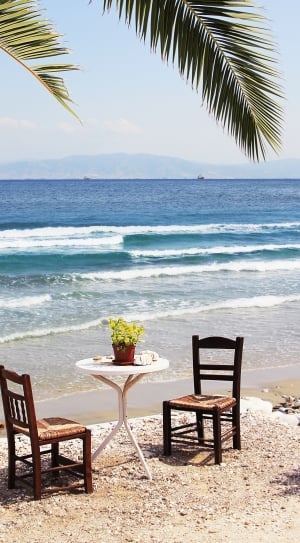 Beach, Romantic, Sea, Chair, Sand, sea, beach thumbnail