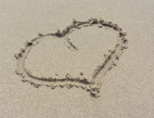 Heart, Sand, Beach, Holiday, Sea, heart shape, no people thumbnail
